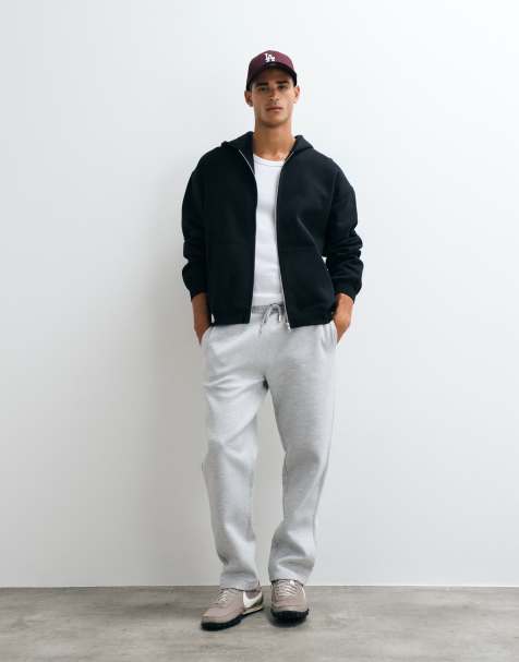 ASOS DESIGN straight leg sweatpants in gray scuba-style fabric - view 1