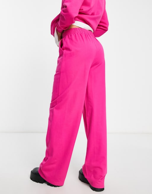 Pink wide leg online sweatpants