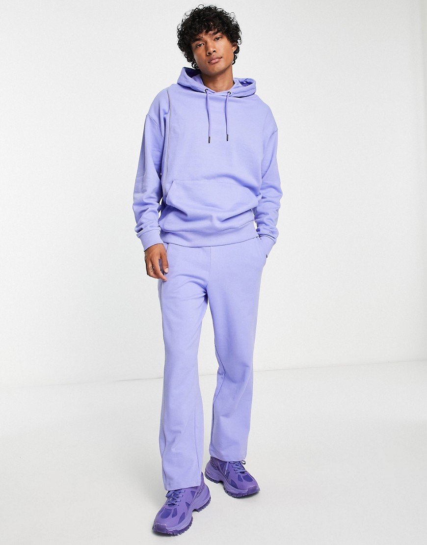 ASOS DESIGN straight leg sweatpants in purple - part of a set-Blue