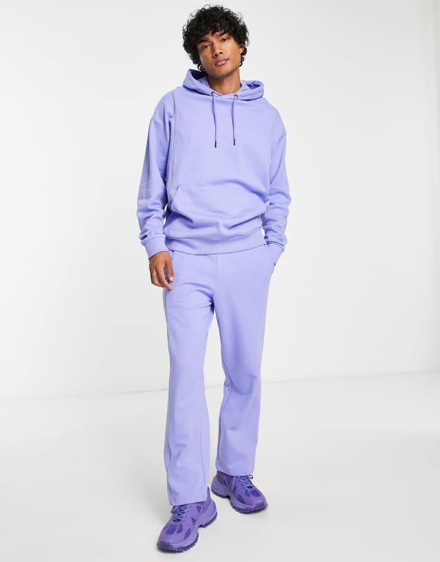 ASOS DESIGN straight leg sweatpants in purple - part of a set