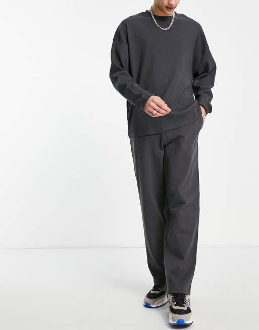 Asos Design Basic Wide Leg Sweatpants-black | ModeSens