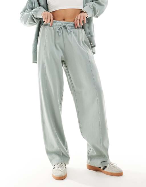 ASOS DESIGN straight leg sweatpants in washed sage green, 3 of 5