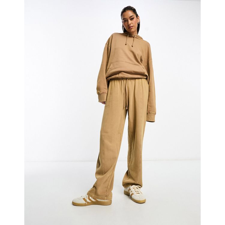 ASOS DESIGN Straight Leg sweatpants in washed tan - part of a set