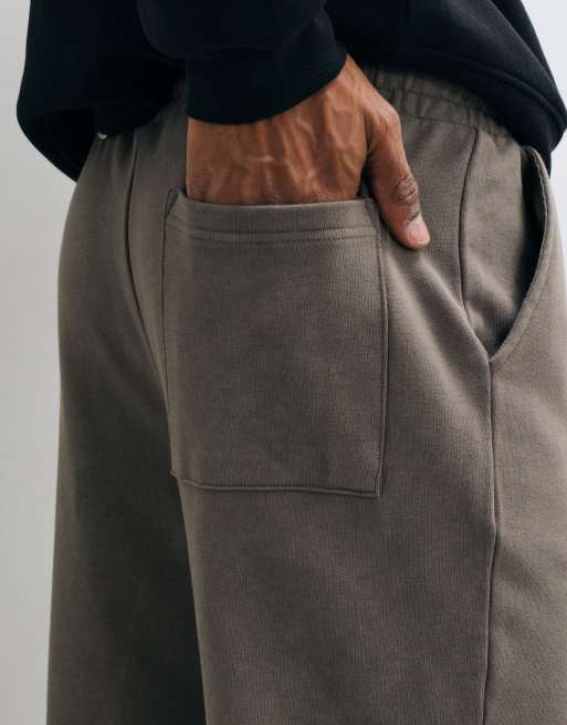 ASOS DESIGN straight leg sweatpants with acid wash in gray - part of a set, 5 of 5
