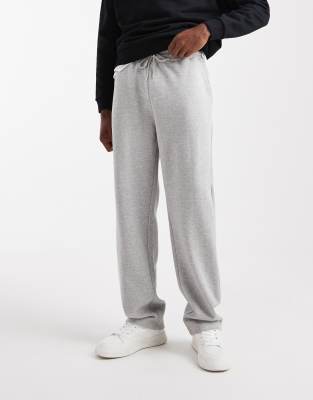 Asos Design Straight Leg Sweatpants With Side Pipping In Gray