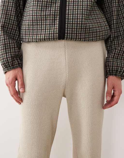ASOS DESIGN straight leg textured sweatpants in beige - part of a set, 5 of 5