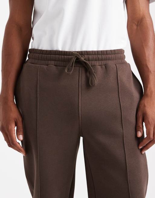 ASOS DESIGN straight leg trackies in brown (Part of a set), 4 of 5