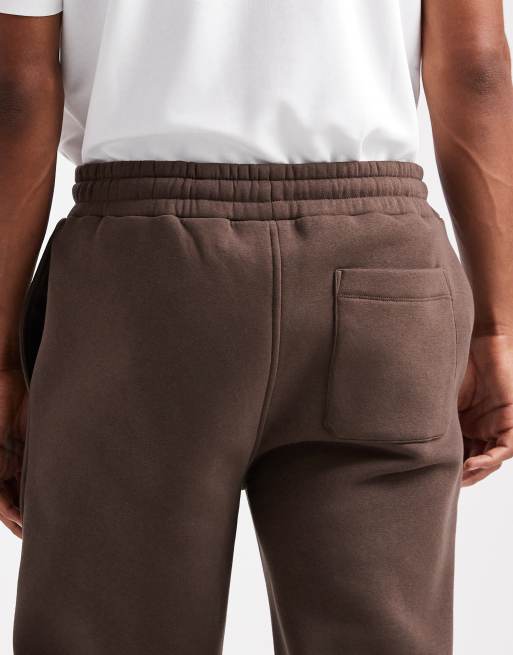 ASOS DESIGN straight leg trackies in brown (Part of a set), 5 of 5