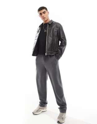 ASOS DESIGN straight leg trackies in grey | ASOS