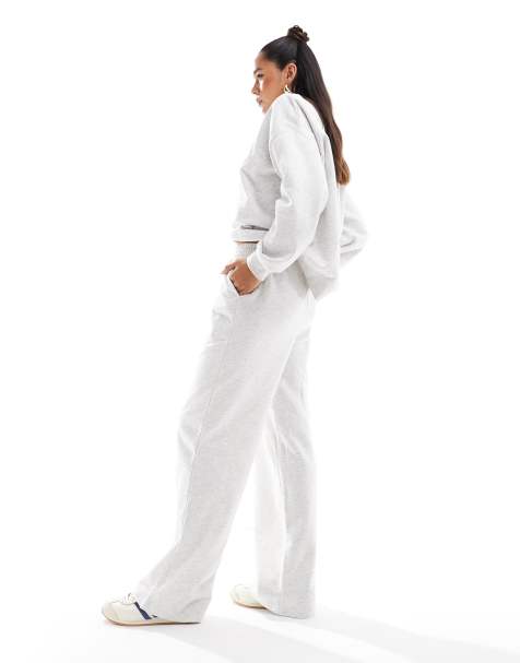 ASOS DESIGN straight leg trackies in ice marl - view 1