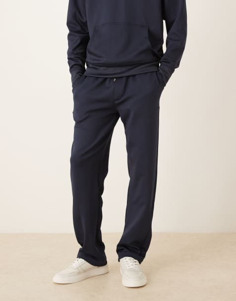 ASOS DESIGN straight leg trackies in navy (part of a set) - view 1
