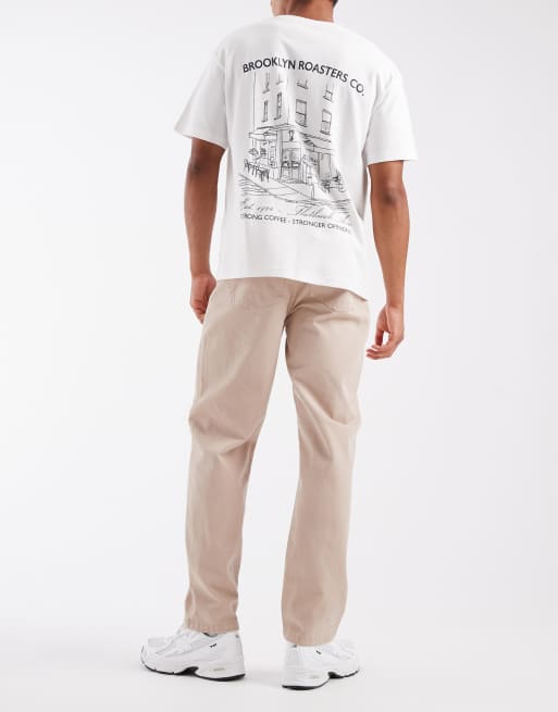 ASOS DESIGN straight pants in beige, 3 of 5
