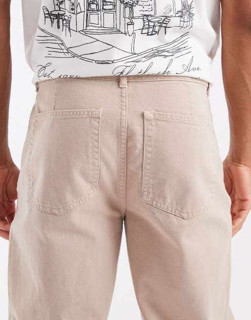 ASOS DESIGN straight pants in beige, 4 of 5