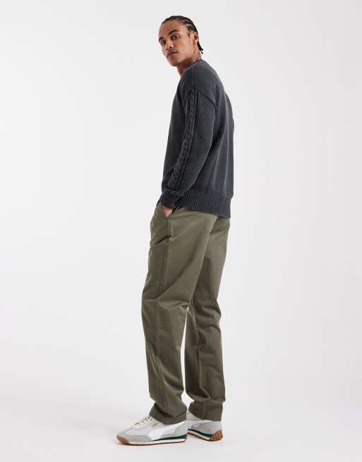 ASOS DESIGN straight pants in khaki with pleats (part of a set), 2 of 5