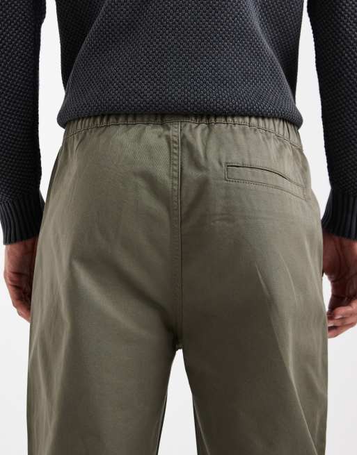 ASOS DESIGN straight pants in khaki with pleats (part of a set), 5 of 5