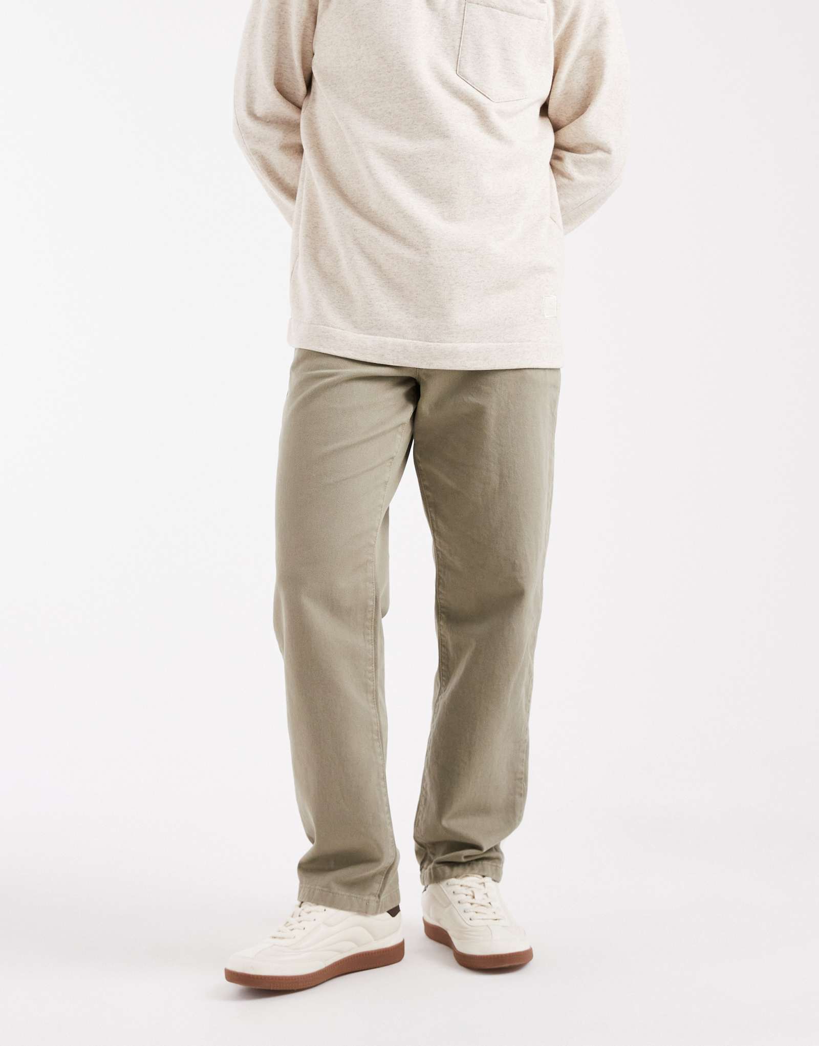 Дизайнерские прямые брюки ASOS цвета хаки