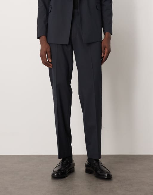 ASOS DESIGN straight pinstripe suit trousers in navy, 2 of 5