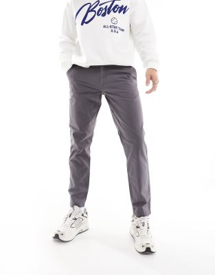 ASOS DESIGN straight ripstop pants in charcoal