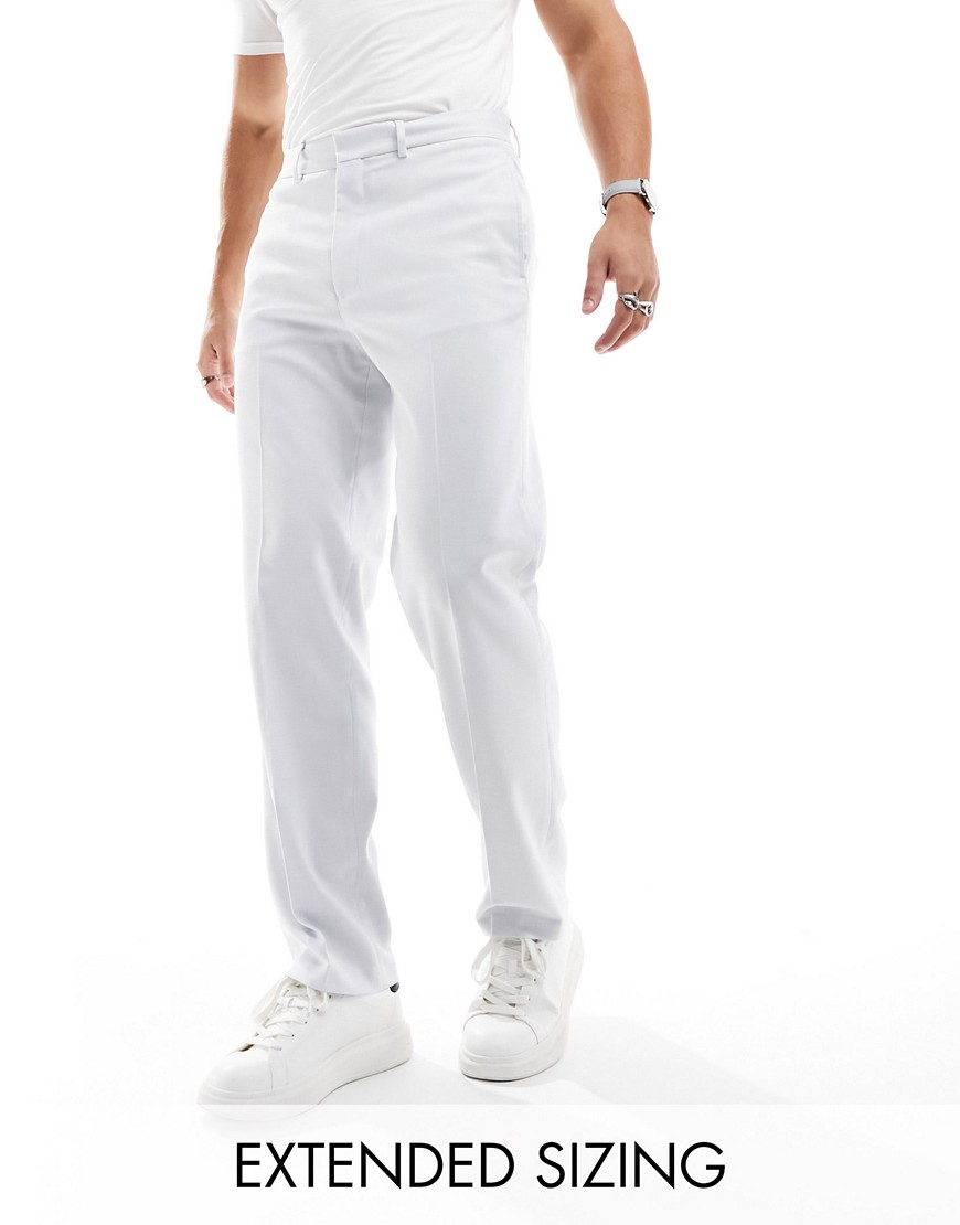 ASOS DESIGN straight smart trouser in ice grey