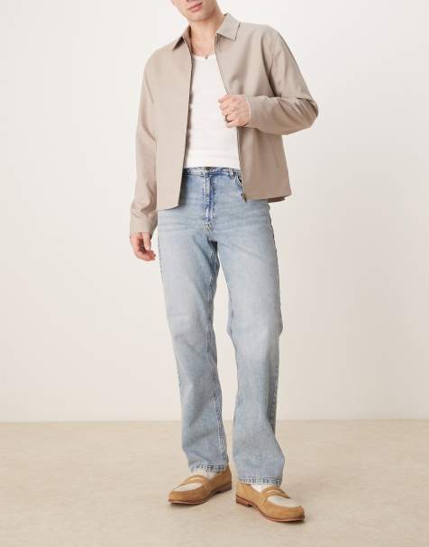 ASOS DESIGN straight stretch jeans with in mid wash blue - view 1