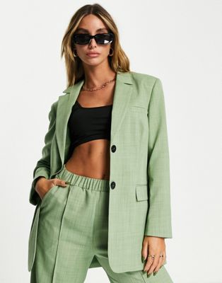 ASOS DESIGN straight suit blazer in green | ASOS
