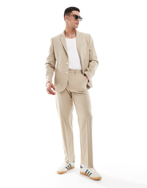 ASOS DESIGN straight suit in dark stone - view 1