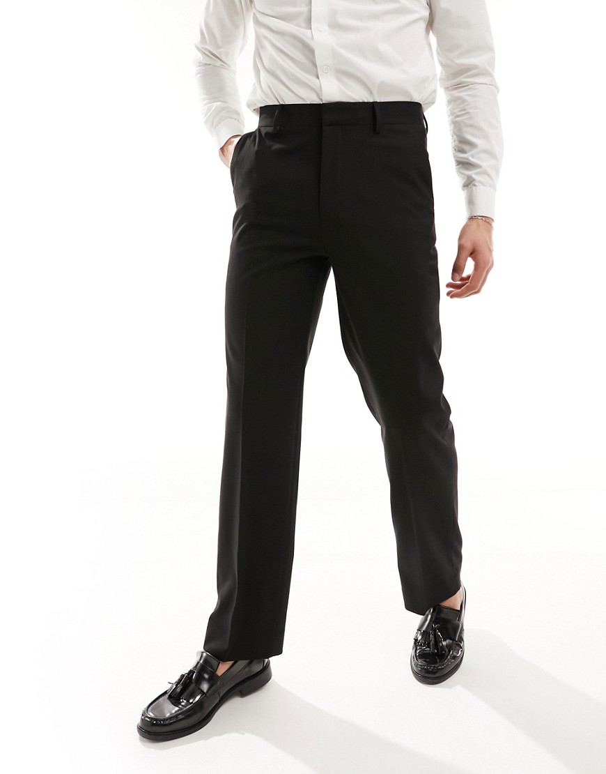 Asos Design Straight Suit Pants In Black