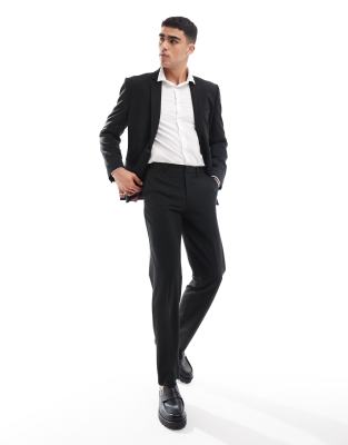 Asos Design Straight Suit Pants In Black