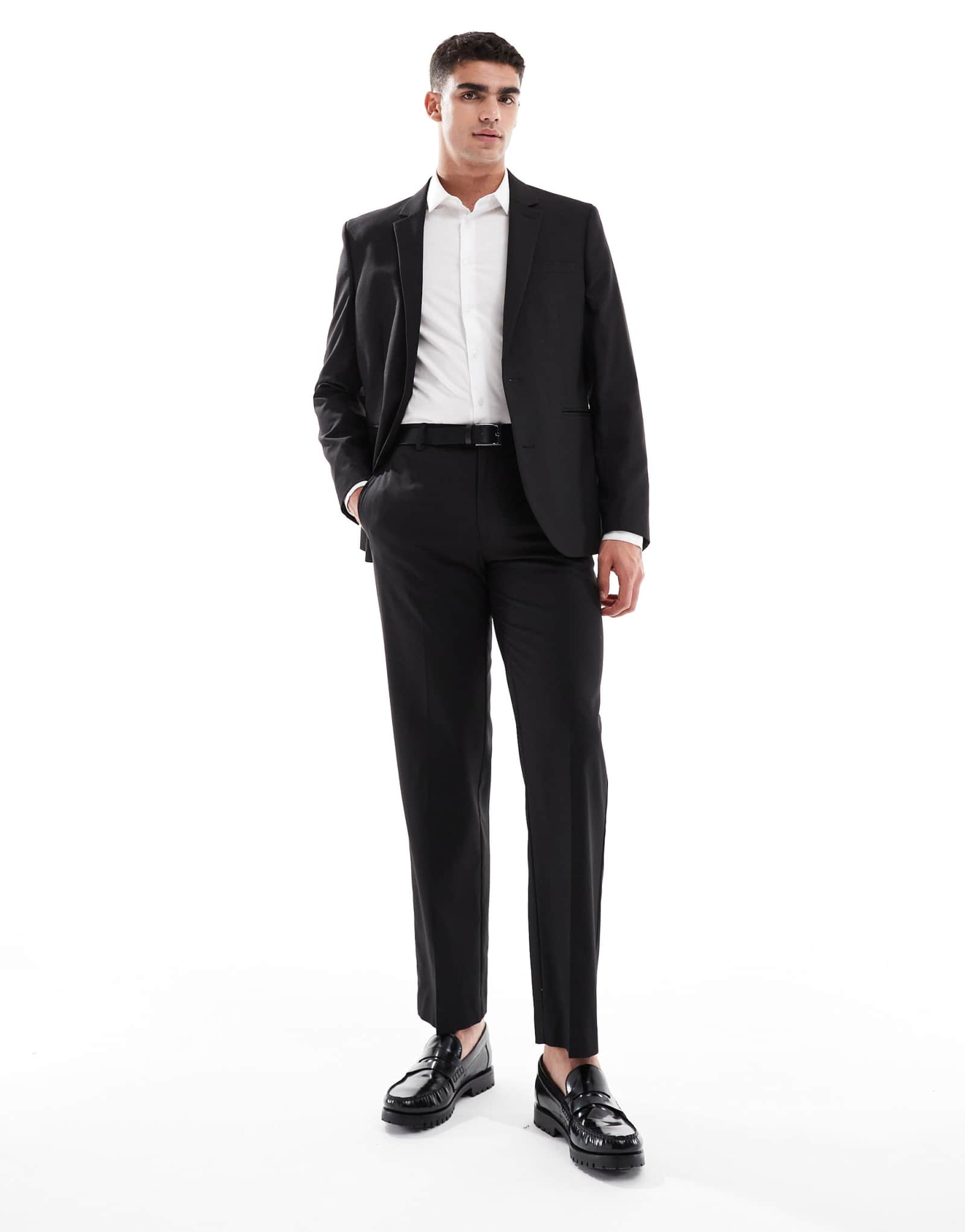 Прямые костюмные брюки ASOS DESIGN черного цвета