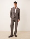 [ASOS DESIGN] ASOS DESIGN straight suit pants in brown texture W32 L34 BROWN