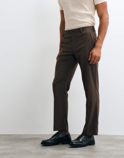 ASOS DESIGN straight suit pants in brown, 2 of 5