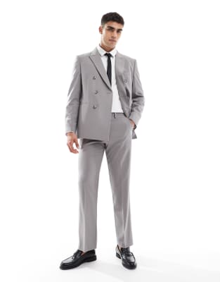 ASOS DESIGN straight suit pants in charcoal-Gray