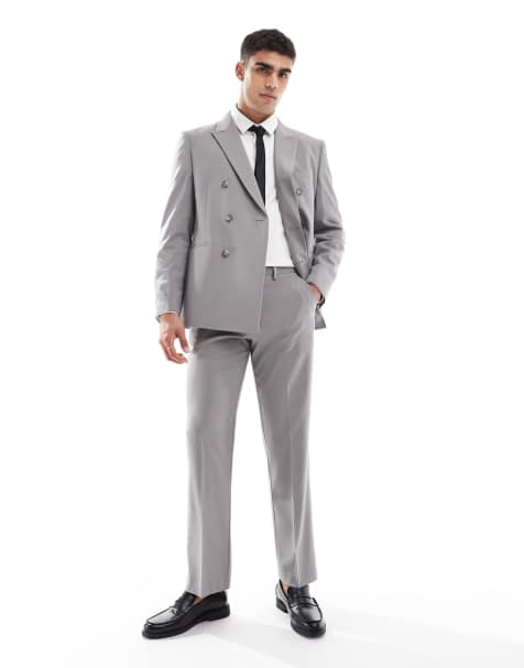 ASOS DESIGN straight suit pants in charcoal - view 1
