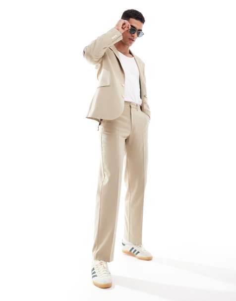 ASOS DESIGN straight suit pants in dark stone - view 1