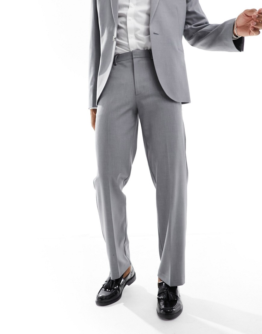 Asos Design Straight Suit Pants In Gray
