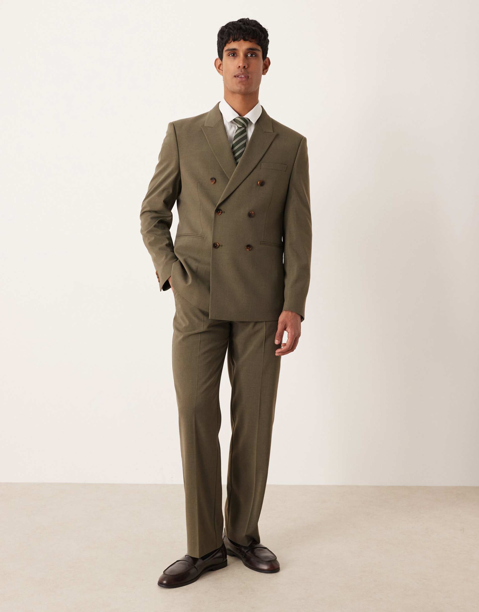 ASOS DESIGN straight suit pants in khaki