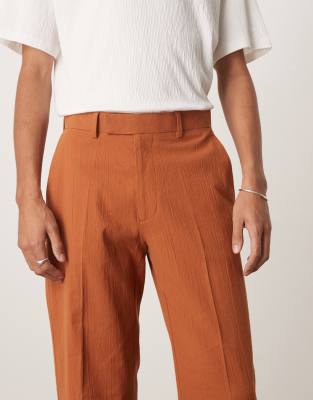 Asos Design Straight Suit Pants In Brown