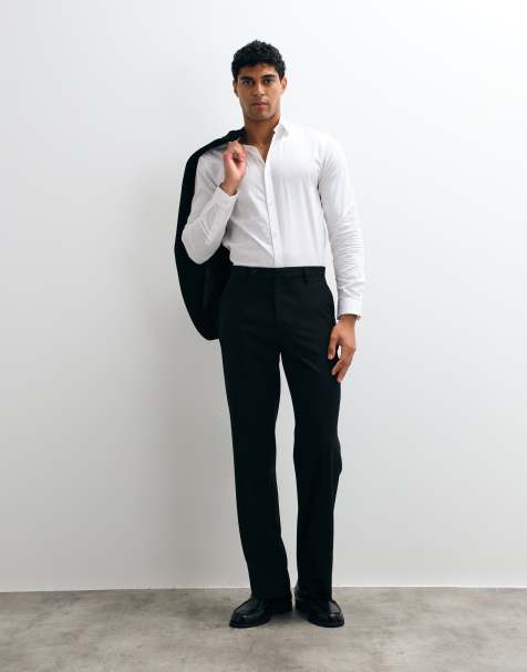 ASOS DESIGN straight suit trouser in black