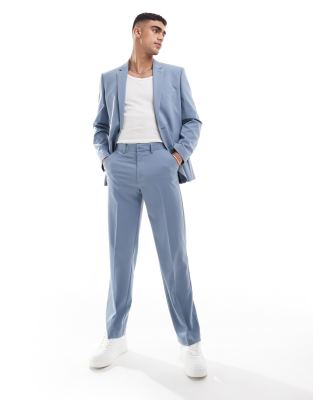 ASOS DESIGN straight suit trouser in blue