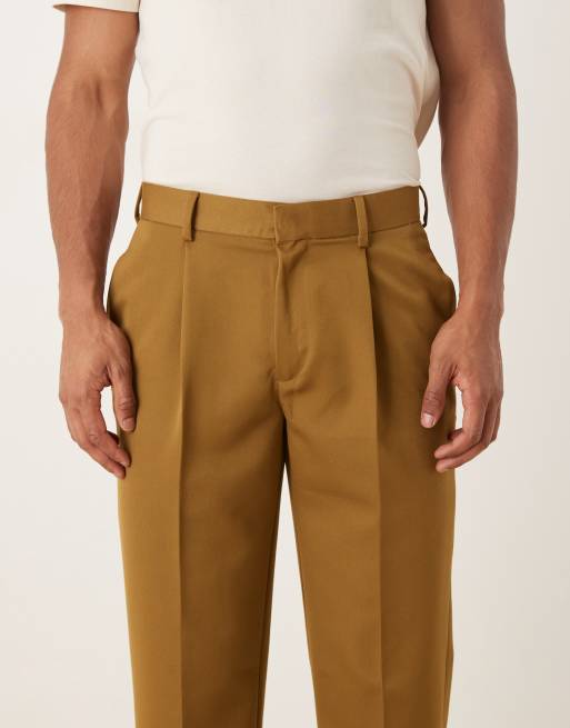 ASOS DESIGN straight suit trouser in camel twill, 4 of 5