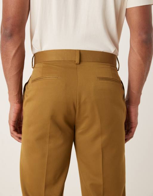 ASOS DESIGN straight suit trouser in camel twill, 5 of 5
