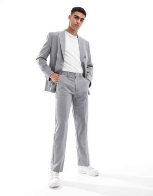 ASOS DESIGN straight suit trouser in grey