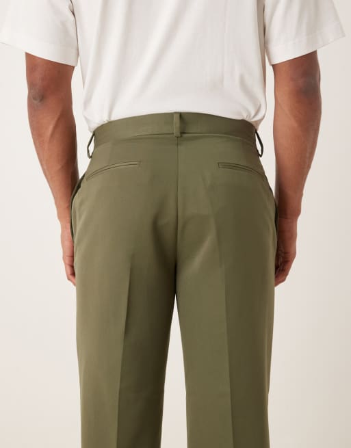 ASOS DESIGN straight suit trouser in olive twill, 5 of 5