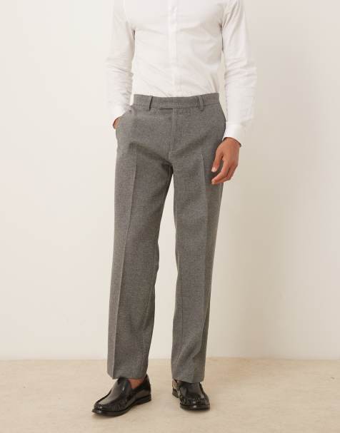 ASOS DESIGN straight suit trouser with wool in grey