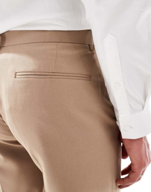 ASOS DESIGN straight suit trousers in brown, 3 of 5