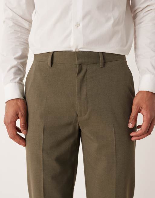 ASOS DESIGN straight suit trousers in khaki, 4 of 5