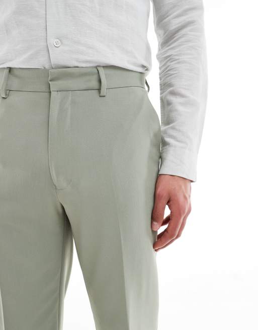 ASOS DESIGN straight suit trousers in sage green, 3 of 5