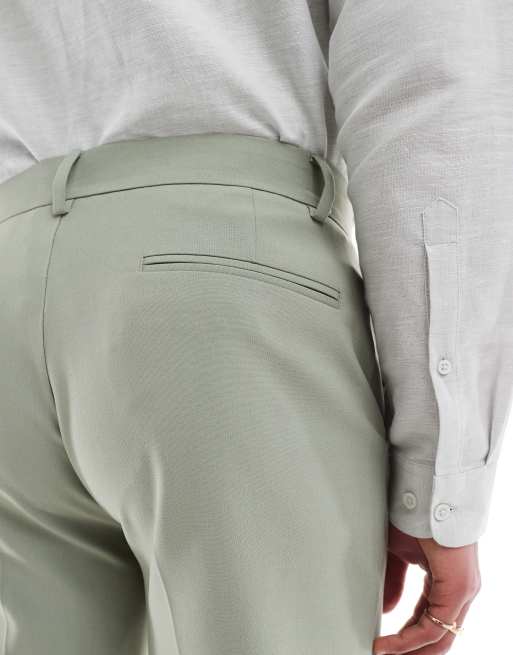 ASOS DESIGN straight suit trousers in sage green, 4 of 5