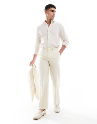 ASOS DESIGN straight suit trousers in stone - view 1