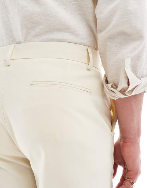ASOS DESIGN straight suit trousers in stone, 4 of 5